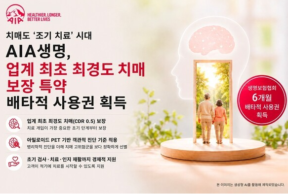 AIA생명, 치매특약 배타적사용권 :치매보험도 달라지고 있습니다. 이제는 '최경도 치매'까지 준비하는 시대
